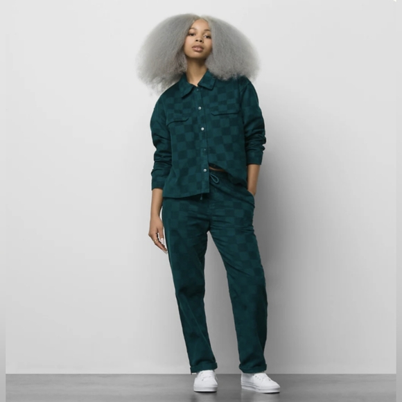 Vans Teal Checkerboard Corduroy Pants - Picture 3 of 3